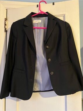 Calvin Klein Black Women's Three-Button Tailored Blazer